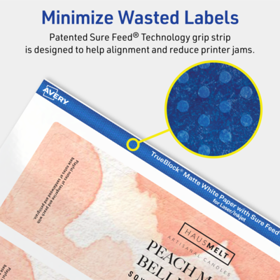 Avery TrueBlock Laser/Inkjet Rectangle Multipurpose Labels, 2" x 7", White, 400/Box (94243)