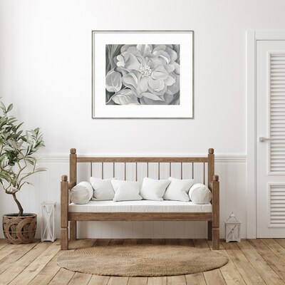 Amanti Art The White Calico Flower 1931 by Georgia OKeeffe Wood Framed Wall Art Print, 41 x 36 (A