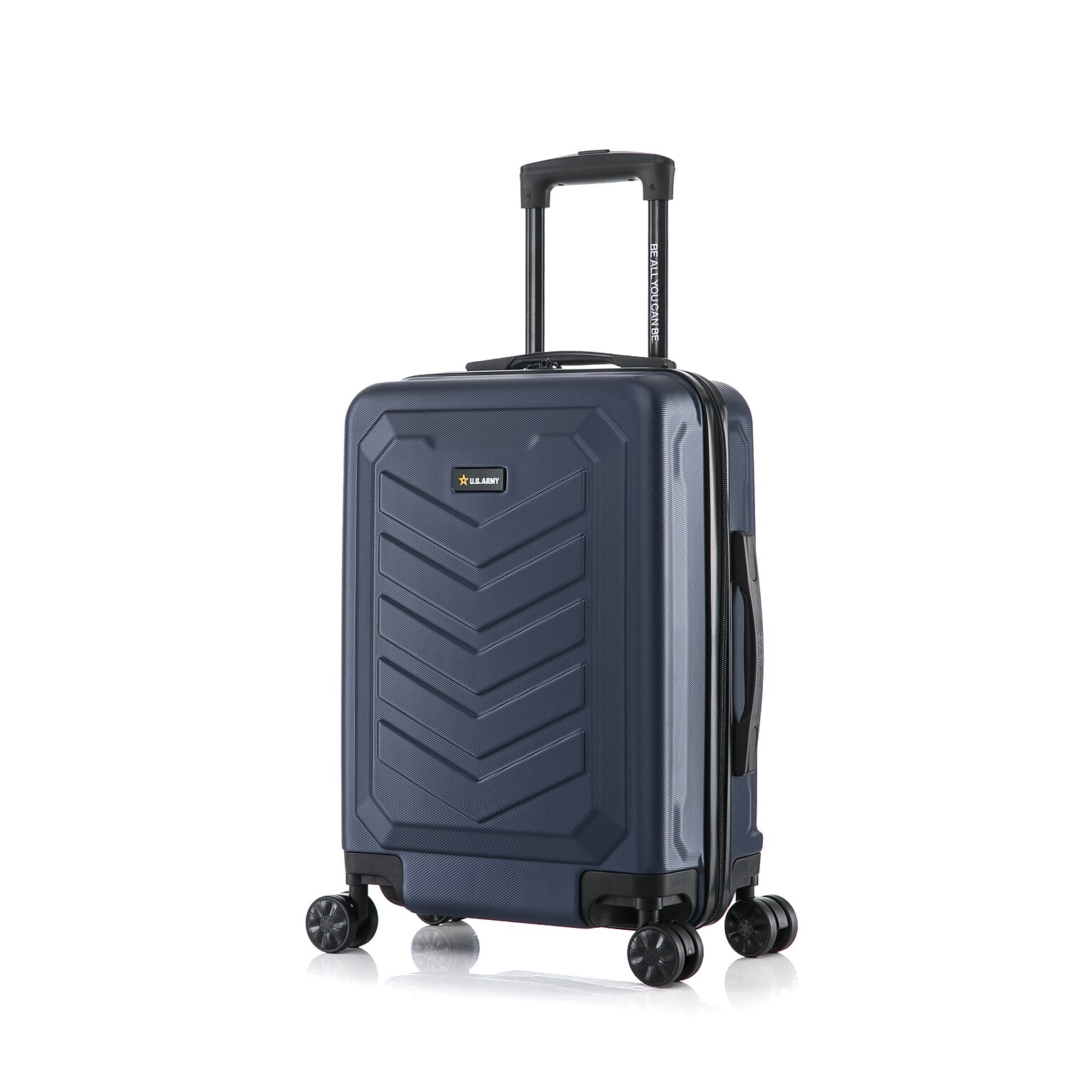 US Army FOX 20 Hardside Carry-On Suitcase, 4-Wheeled Spinner, TSA Checkpoint Friendly, Navy Blue (USLFOX00S-BLU)