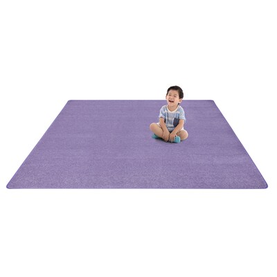 Joy Carpets Just Kidding Polyester 6 x 6 Machine Tufted Rug, Violet (623P-04)