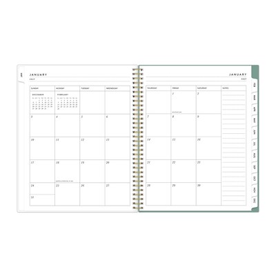 2027 Blue Sky Bespoke Letterpress Flowering Lemons 8.5" x 11" Calendar Year Weekly & Monthly Standard Planner, Seafoam