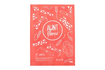 Aunt Flow Sanitary Disposal Bag Rolls, Plant-based, Coral,  8/Pack (BAG-DISP-RFLL-8)