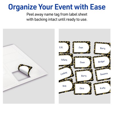 Avery Rectangle Laser/Inkjet Multipurpose Labels, 2-1/3" x 3-3/8", White, 80/Pack (19479370842)