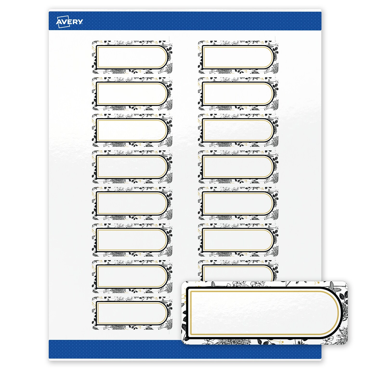 Avery Rectangle Laser/Inkjet Multipurpose Labels, 1 x 2-5/8, White, 160/Pack (19479371012)