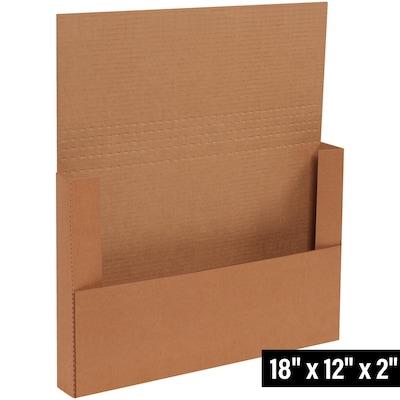 18 x 12 x 2 Easy-Fold Mailers, Kraft, 50/Bundle (M18122BFK)