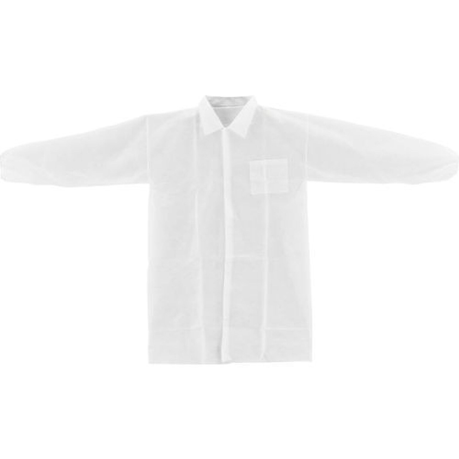 Global Industrial Disposable Polypropylene Lab Coat, Elastic Wrists, X-Large, 25/Case (708208XL)