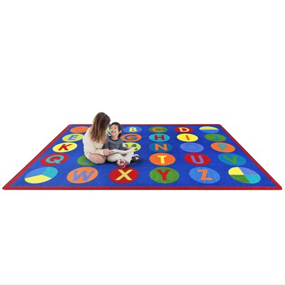 Joy Carpets Alpha-Dots Nylon 7'8" x 10'9" Machine Tufted Rug, Multicolored (1801D-01)