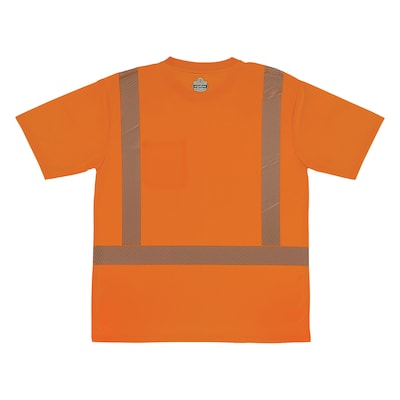 GloWear 8292 High Visibility Short Sleeve T-Shirt, ANSI Type R Class 2, Orange, Small (22242)