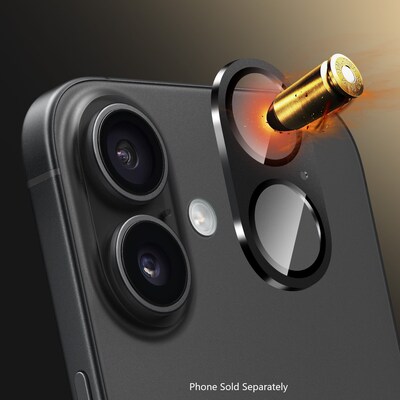 SaharaCase ZeroDamage Glass Camera Lens Protector for Apple iPhone 16/16 Plus, Black (ZD00159)
