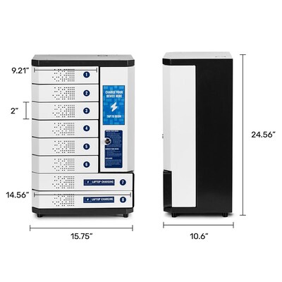 KwikBoost 8-Bay Self-Service Charging Locker, White (CHSL001)