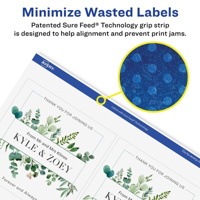 Avery Laser/Inkjet Square Removable Labels, 4" x 4", White, 100 Labels/Pack (94100-RMP25)