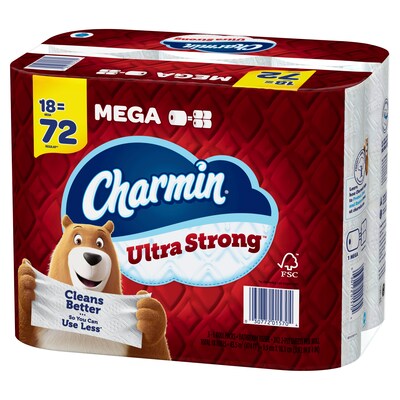 Charmin Ultra Strong Toilet Paper 18 Mega Rolls, 242 Sheets/Roll (01560/52084)