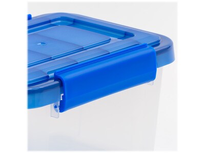 Iris WeatherPro 6.5 qt. Latch Lid Storage Bin, Clear/Blue (500198)