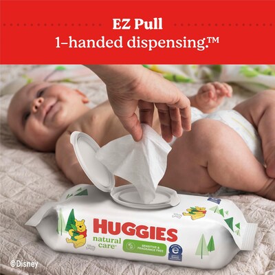 Huggies Natural Care Sensitive Unscented Baby Wipes, 64 Wipes/Pack, 12 Packs/Carton (51079)