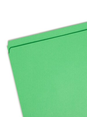 Smead Heavy Duty Reinforced File Folder, Straight Cut, Letter Size, Green, 100/Box (12110)