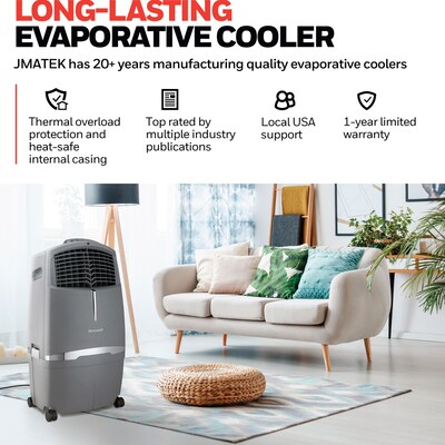 Honeywell 120-Volt Portable Evaporative Air Cooler With Remote Control, Gray (CL30XC)