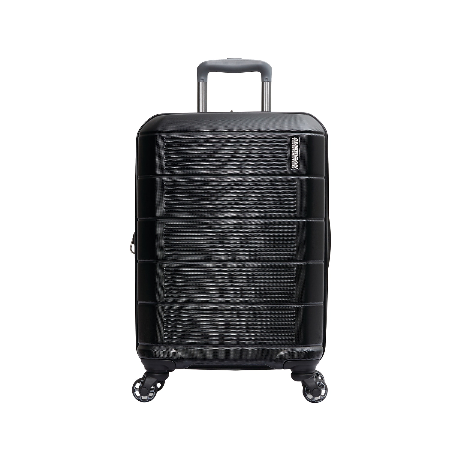 American Tourister Stratum 2.0 22 Hardside Carry-On Suitcase, 4-Wheeled Spinner, Jet Black  (142348-1465)