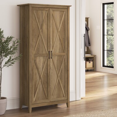 Bush Furniture Key West 66"H Storage Cabinet with 5 Shelves, Reclaimed Pine (KWS266RCP-03)
