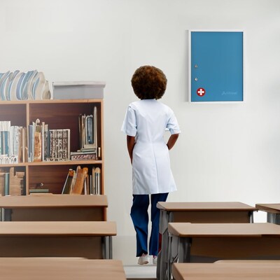 Viva Comfort Dual Lock Surface-Mount Medicine Medical Cabinet, 1.1 cu. ft., Blue (ADI999-04-BLU-MK)