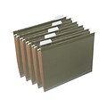 Staples 100% Recycled Reinforced Hanging File Folder, 1/5-Cut Tab, Letter Size, Standard Green, 25/Box (TR16403)