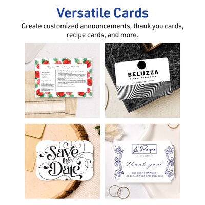 Avery Matte General Use Blank Cards, White, 20/Pack (95345)