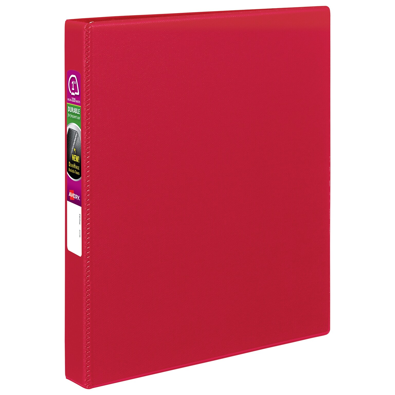 Avery Durable 1 3-Ring Non-View Binders, Slant Ring, Red (27201)