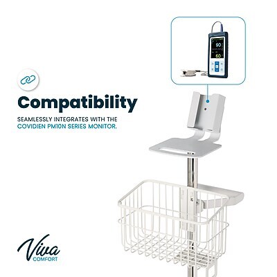 Viva Comfort Easy Mobility Secure Mounting Mobile Stand for Covidien PM10N Vital Signs Monitor, White (ADI912-C-MP-05-MK)