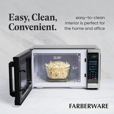 Farberware Classic 0.9 Cu. Ft. Countertop Microwave, Stainless Steel (FM09SS)