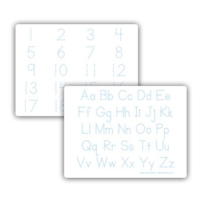 Flipside Products Double-Sided Dry Erase Learning Mat, 9" x 12", Letters & Numbers, 12/Pack (FLP20024)