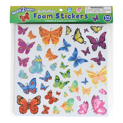 Ready2Learn Foam Butterfly Stickers, Multicolored, 172/Pack (CE-10084)