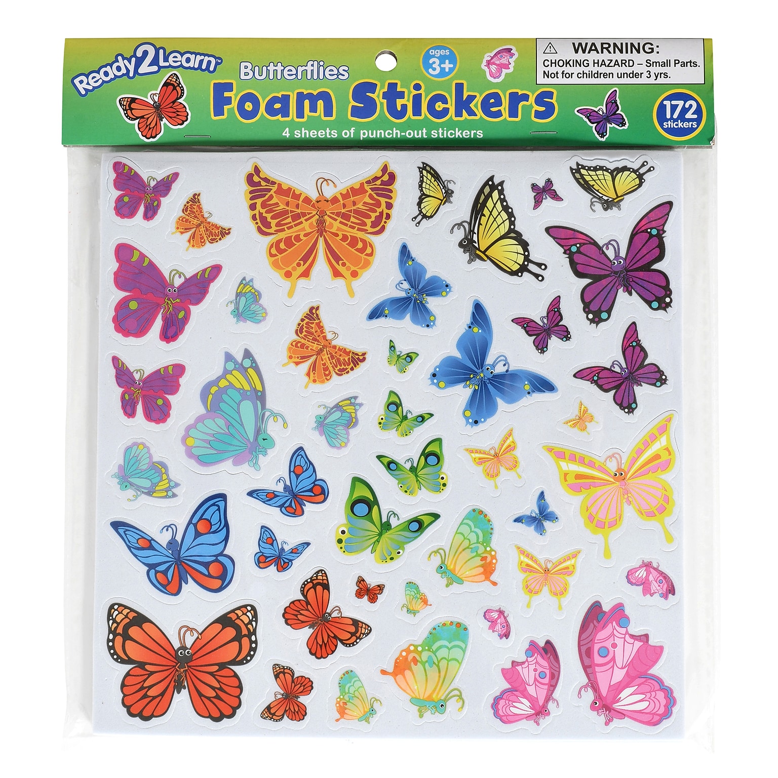 Ready2Learn Foam Butterfly Stickers, Multicolored, 172/Pack (CE-10084)