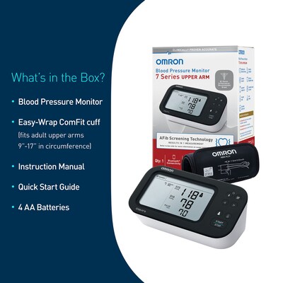Omron 7 Series Bluetooth Upper Arm Blood Pressure Monitor, Black/White (BP7360)