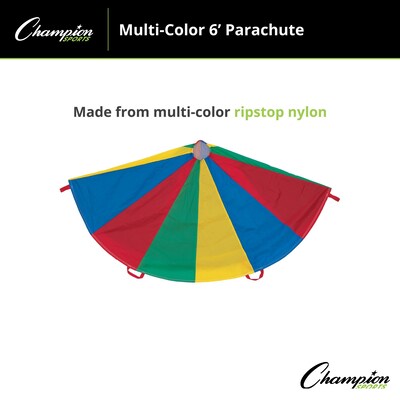 Champion Sports 6' Parachute w/ 8 Handles, Multicolored (NP6)