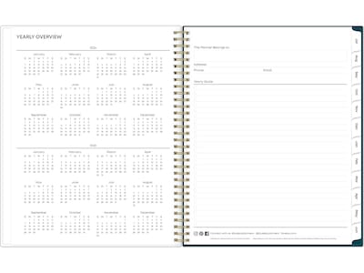 2024-2025 Blue Sky Greta 8.5" x 11" Academic Weekly & Monthly Planner, Plastic Cover, Green (136479-A25)