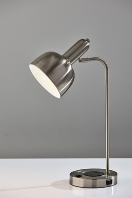 Adesso Rico Supercharger Incandescent Desk Lamp, 19"H, Brushed Steel (2609-22)