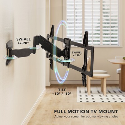 Mount-It! Full Motion TV Wall Mount with Gas Spring Arm For 37" to 80" Screens, 88lbs Max. (MI-445)
