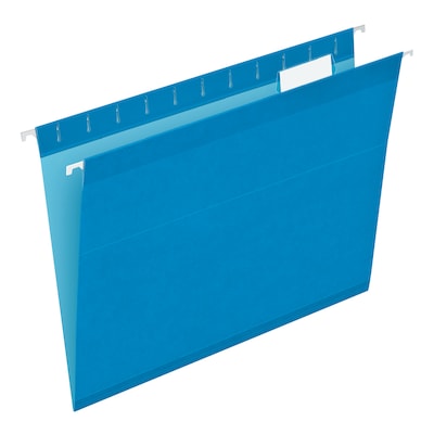 Pendaflex Reinforced Hanging File Folders, 1/5 Tab, Letter Size, Blue, 25/Box (PFX 4152 1/5 BLU)