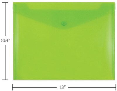JAM Paper Premium Plastic Document File, Letter, Lime Green, 3/Pack (218S0LIX3)