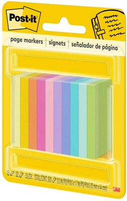 Post-it Page Markers 1/2" x 2", Assorted Colors, 500 Page Markers/Pack (670-10AB)