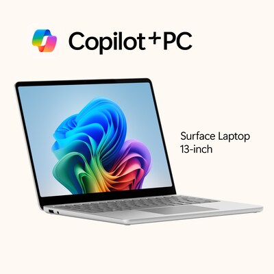 Microsoft Surface 13" Touchscreen Laptop, Copilot+ PC, Snapdragon X Plus, 16GB RAM, 512GB UFS, Windows 11, Platinum (EP2-33462)