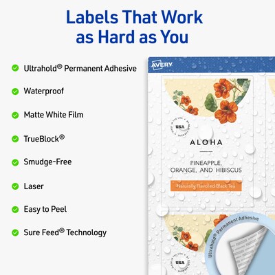 Avery Rectangle Laser Multipurpose Labels, 5 x 3.5, White, 200/Box (19479399366)