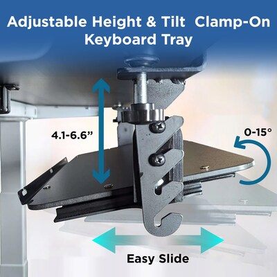 Uncaged Ergonomics KT4 Adjustable Clamp On Keyboard Tray, Black (KT4-B)