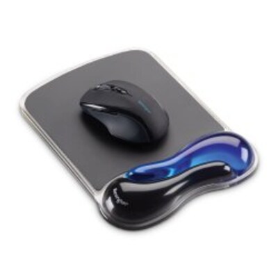 Kensington Duo Gel Non-Skid Mouse Pad/Wrist Rest Combo, Black/Blue (K62401AM)