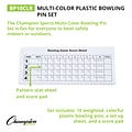 Champion Sports Plastic Bowling Pin Set. Assorted Colors, Set of 10, (CHSBP10CLR)