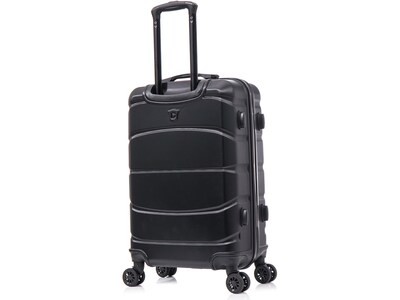 DUKAP Sense 24" Hardside Suitcase, 4-Wheeled Spinner, TSA Checkpoint Friendly, Black (DKSEN00M-BLK)