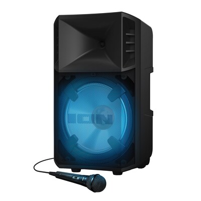 ION Power Glow 300 Wireless Bluetooth Portable Party System Speaker with Lights, Mic & Stereo-Link, Black (POWERGLOW300XUS)