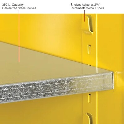 Global Industrial Flammable Cabinet, 90 Gallon Capacity, 43"W x 34"D x 65"H, Yellow (237292)