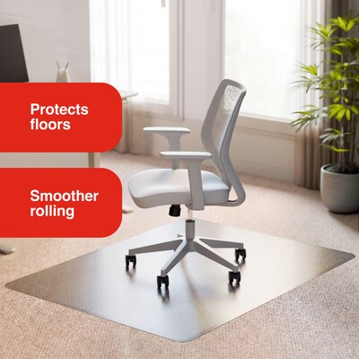 Quill Brand® BerberMat Carpet Chair Mat, 46 x 60, Crystal Clear (20234-CC)