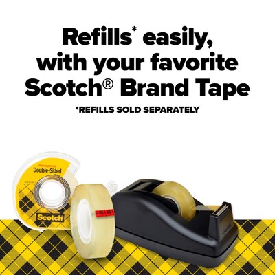 Scotch Permanent Double Sided Tape with Dispenser, 1/2" x 25 yds., Clear, 6/Pack (665-6PKC40)
