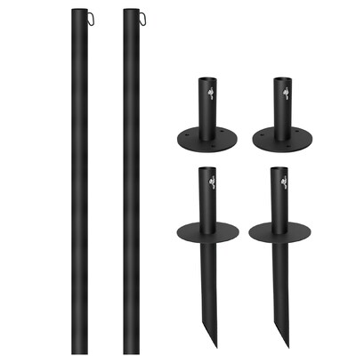 Excello Global Products Bistro Pole for String Lights, Black, 2/Pack (EGP-HD-0359)